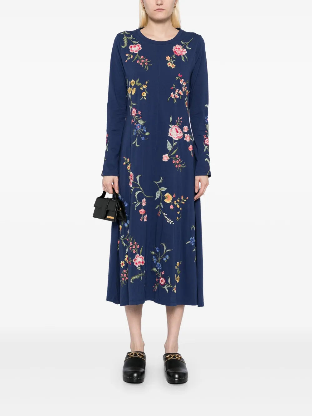 Raw-Seam Crew-Neck Dress