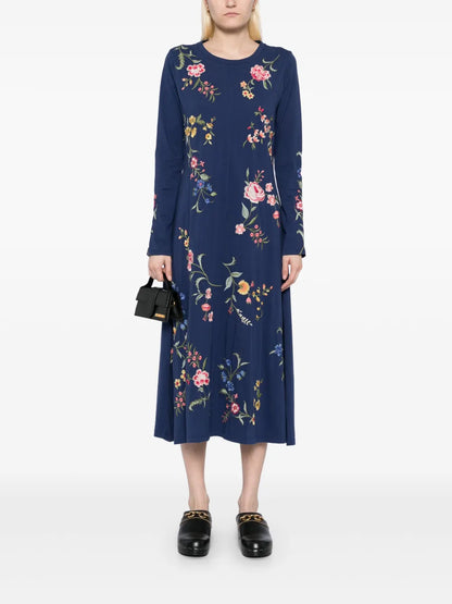 Raw-Seam Crew-Neck Dress