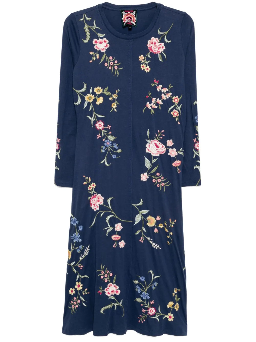 Raw-Seam Crew-Neck Dress