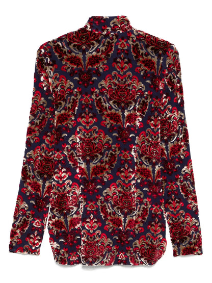 Flocked-Pattern Shirt