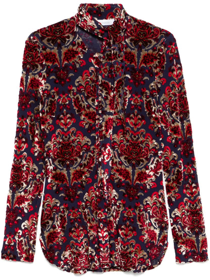 Flocked-Pattern Shirt
