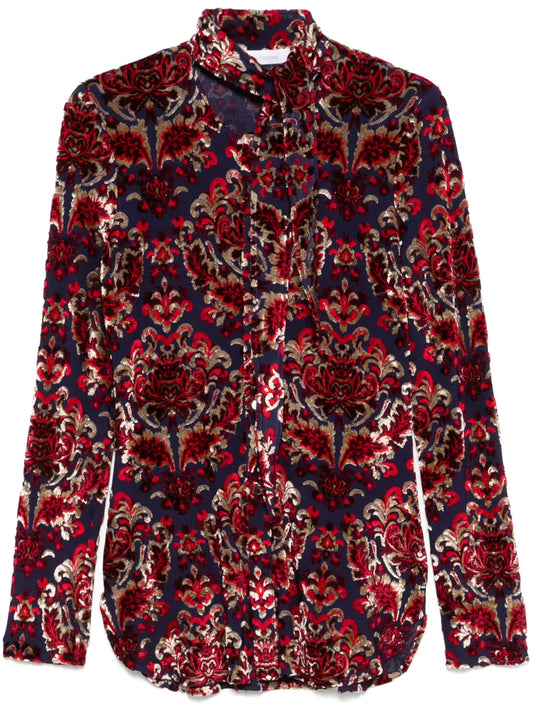 Flocked-Pattern Shirt