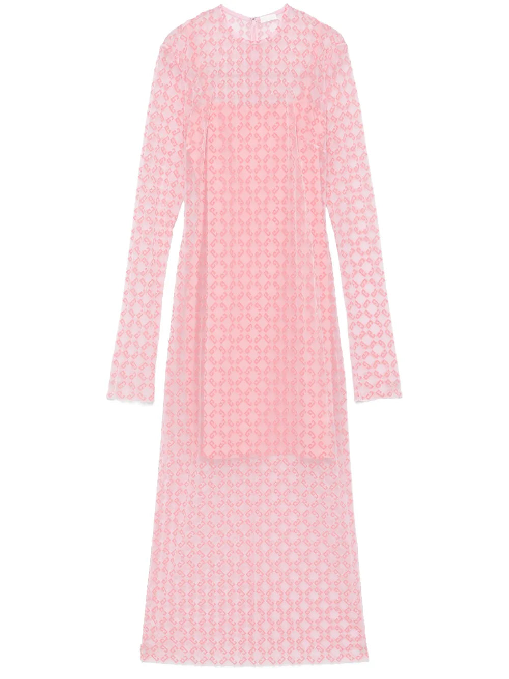 Flocked-Logo Midi Dress