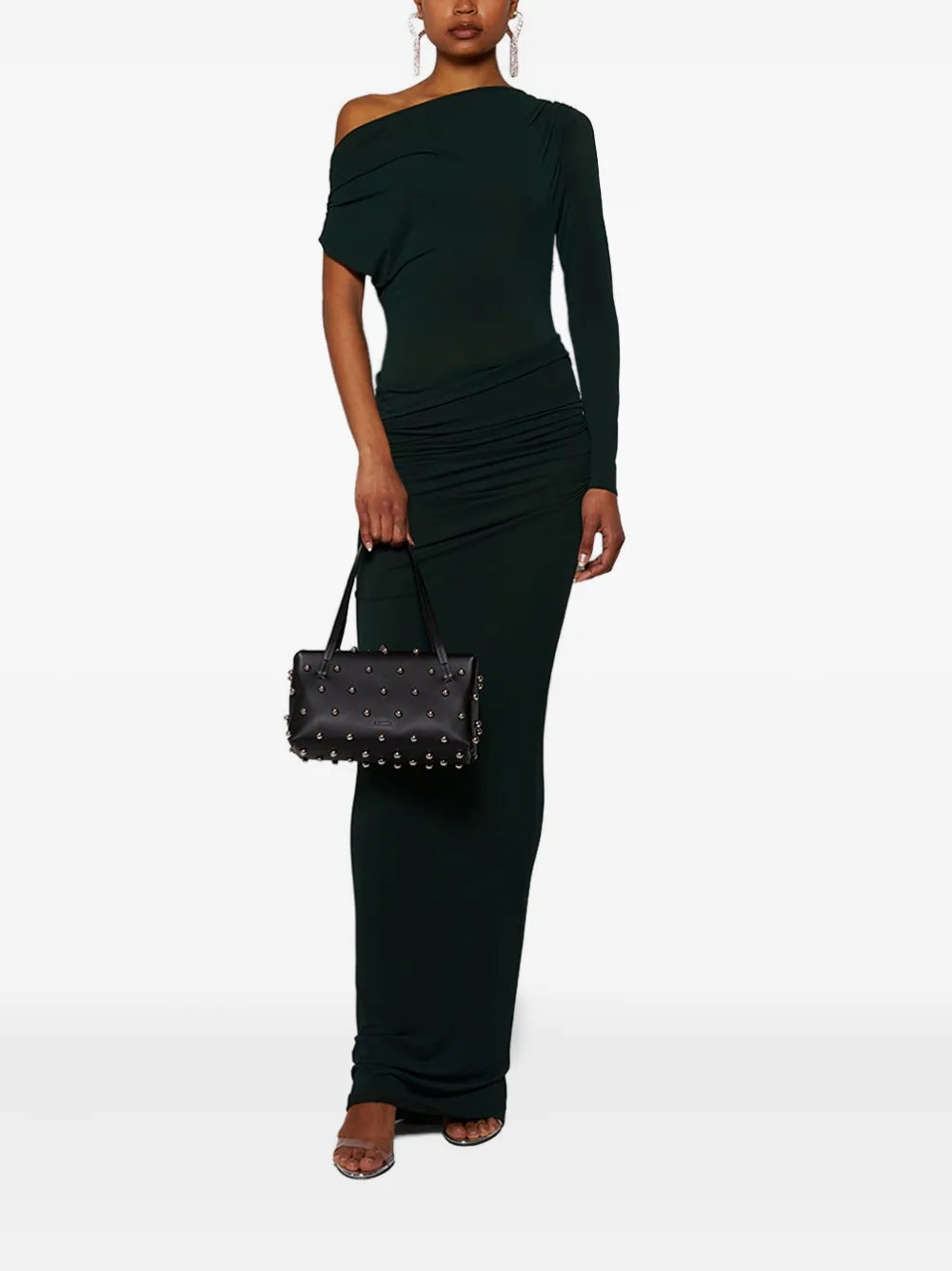 Asymmetric Draped Maxi Dress