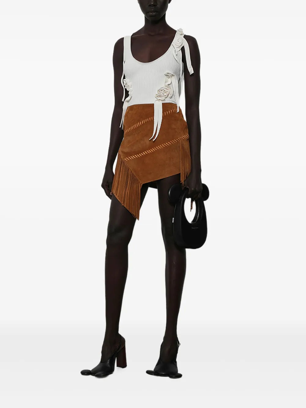 Suede Asymmetric Skirt