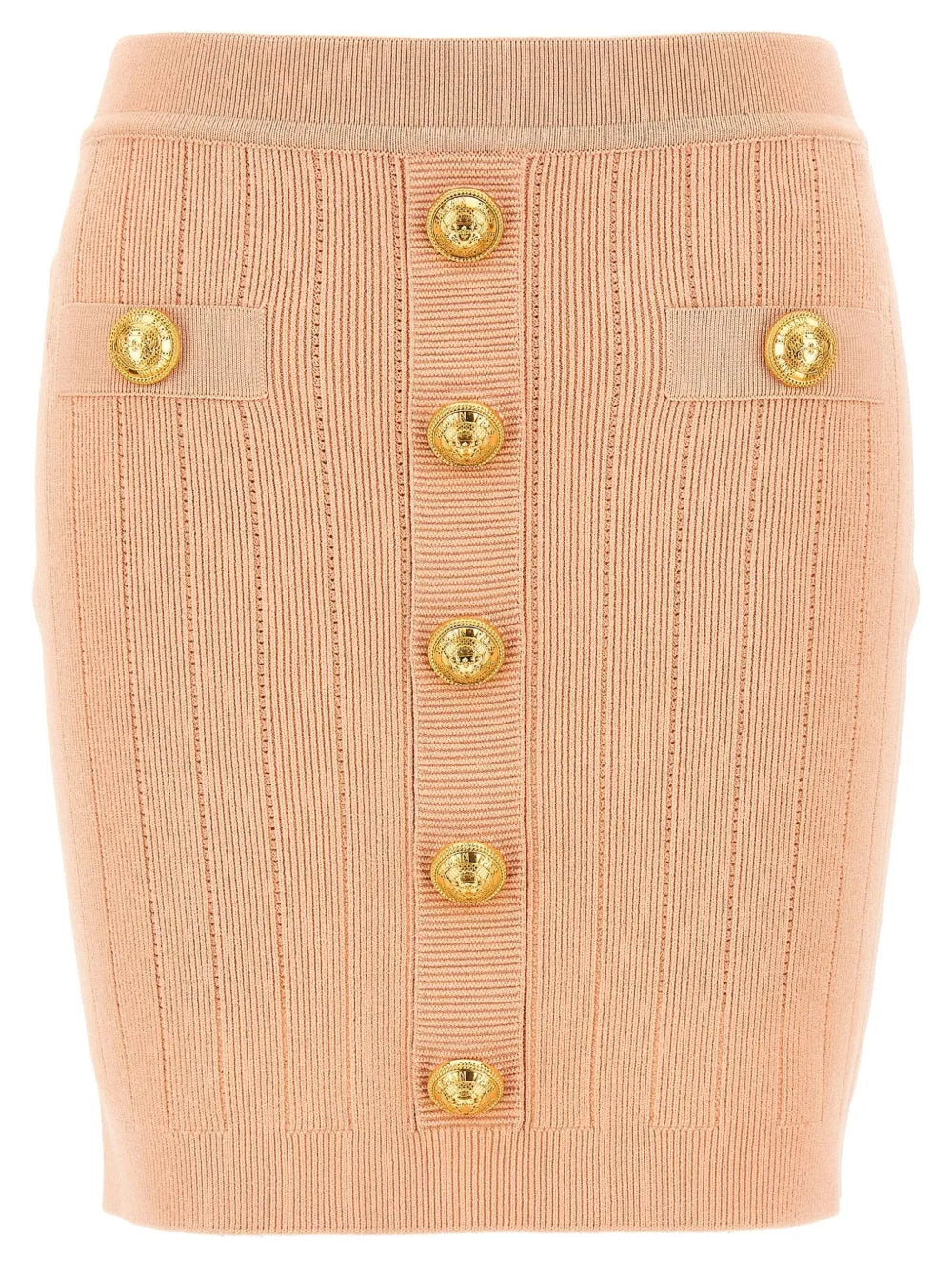 Buttoned Knitted Midi Skirt