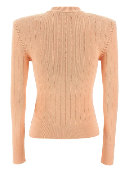 Button-Detail Knitted Sweater