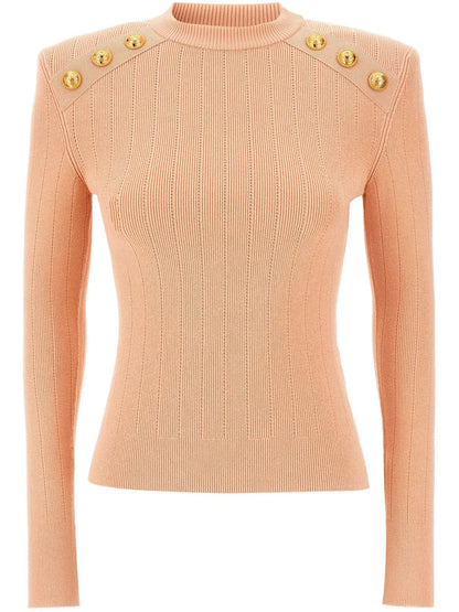 Button-Detail Knitted Sweater