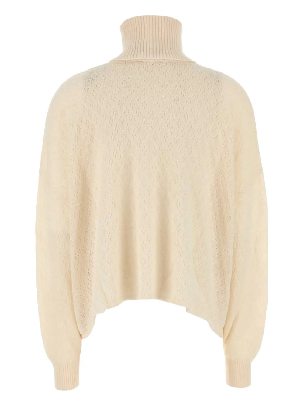Pointelle-Knit Turtleneck Sweater