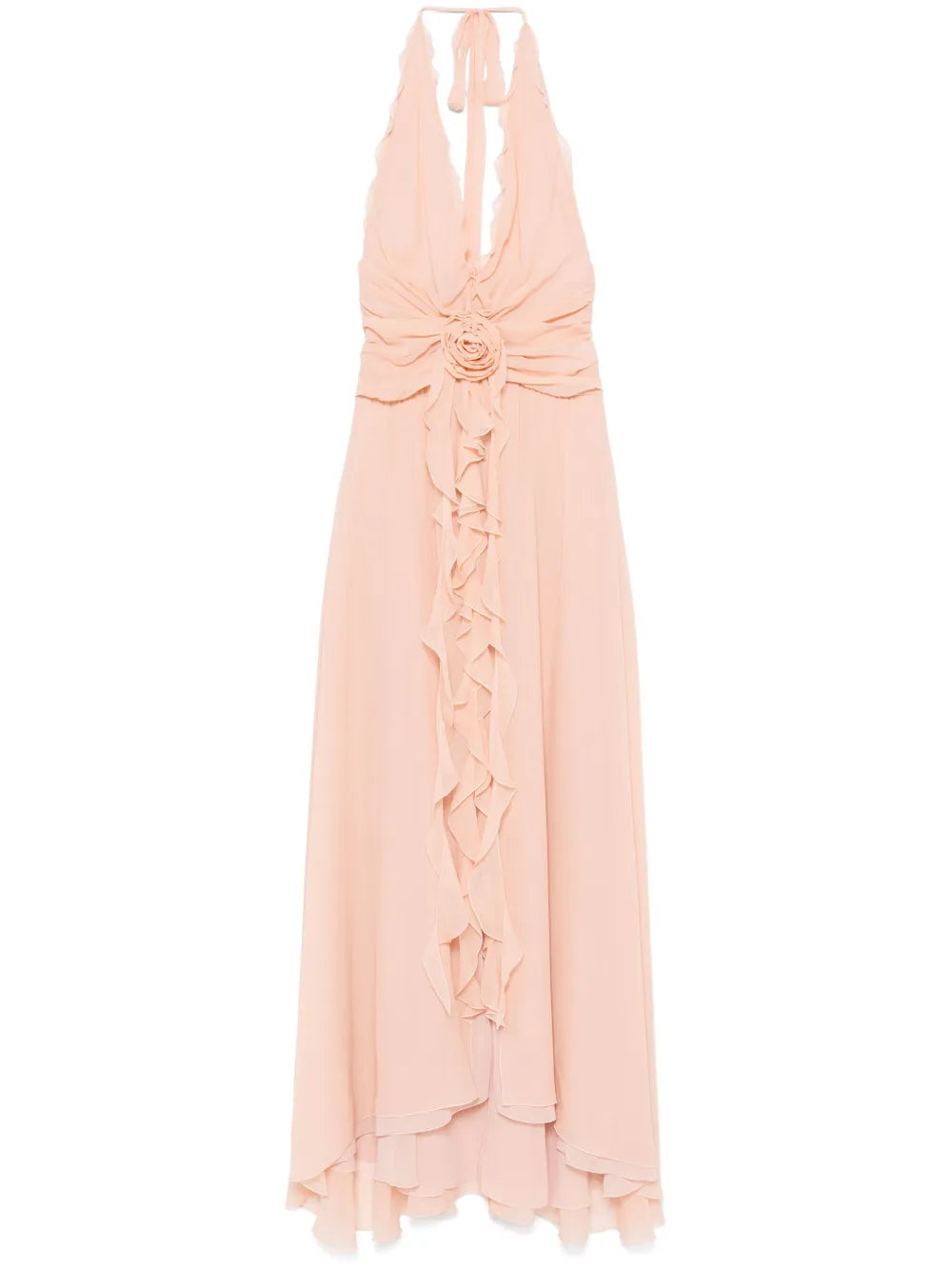 Floral-Appliqué Maxi Dress