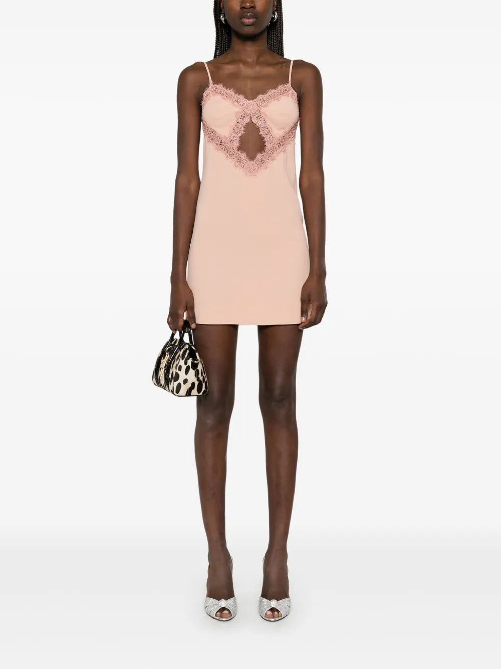 Lace-Detail Mini Dress