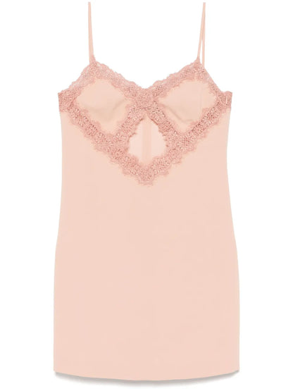 Lace-Detail Mini Dress