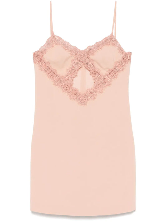Lace-Detail Mini Dress