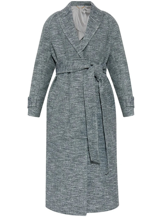Raglan-Sleeve Single-Breasted Coat