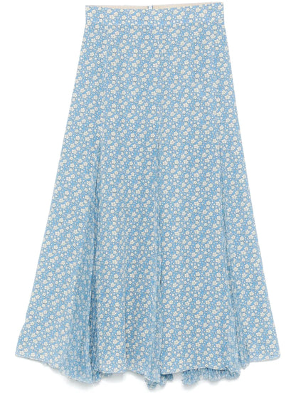 Silk Midi Skirt
