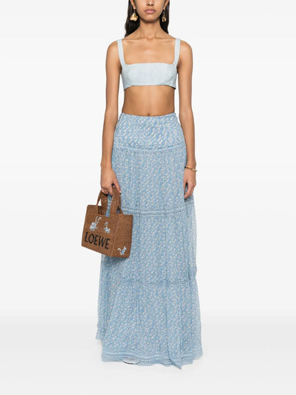 Valencienne Lace-Detail Maxi Skirt