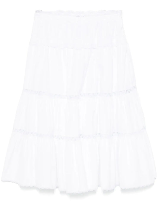Lace-Detailed Midi Skirt