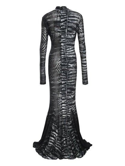Zebra-Print Maxi Dress