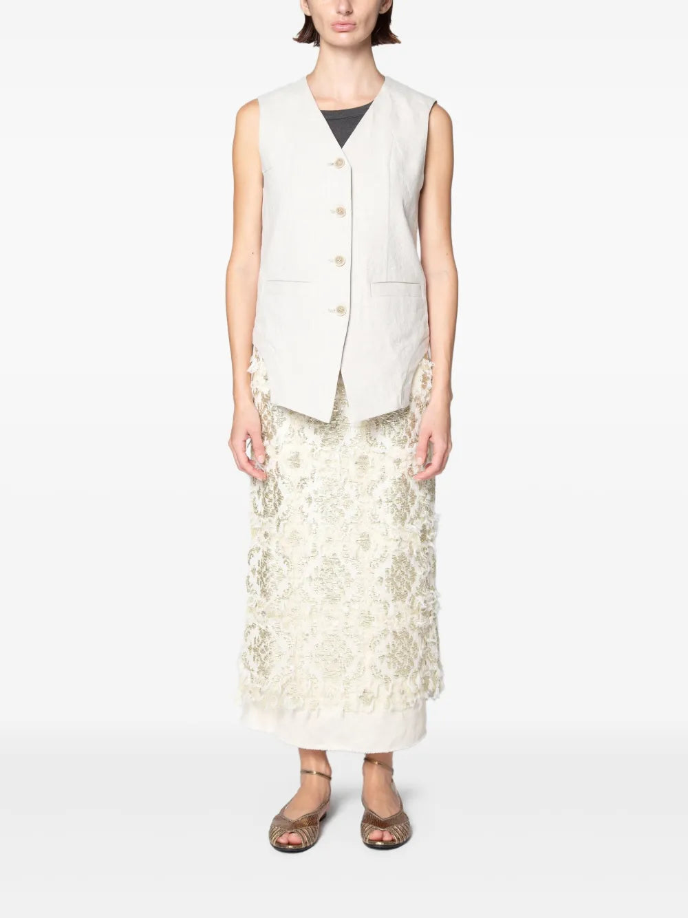 Embroidery Midi Skirt