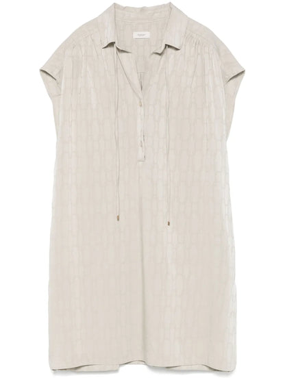 Patterned-Jacquard Blouse