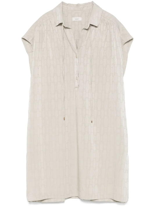 Patterned-Jacquard Blouse