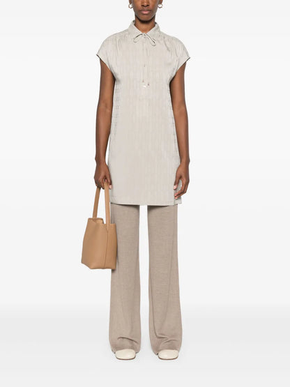 Patterned-Jacquard Blouse