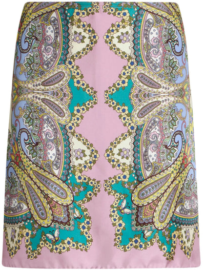 Paisley-Print Miniskirt