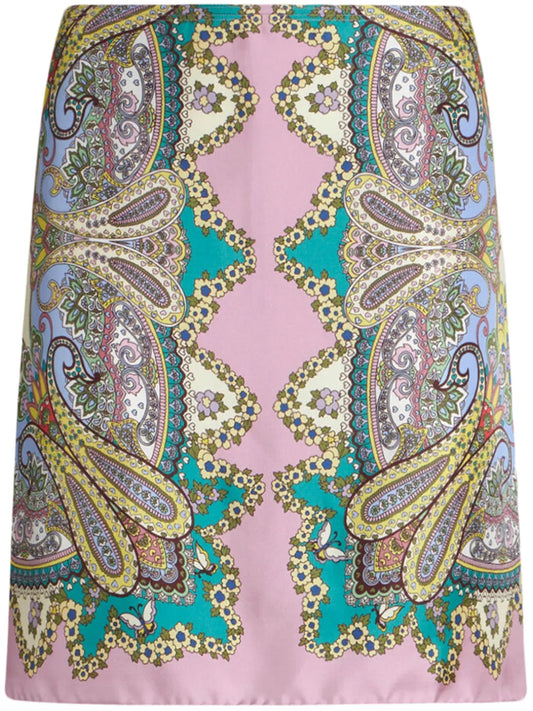 Paisley-Print Miniskirt