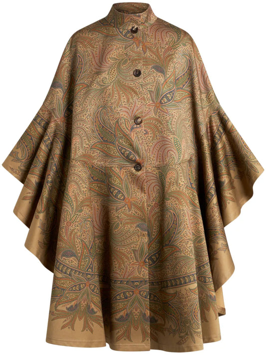 Paisley-Print Cape
