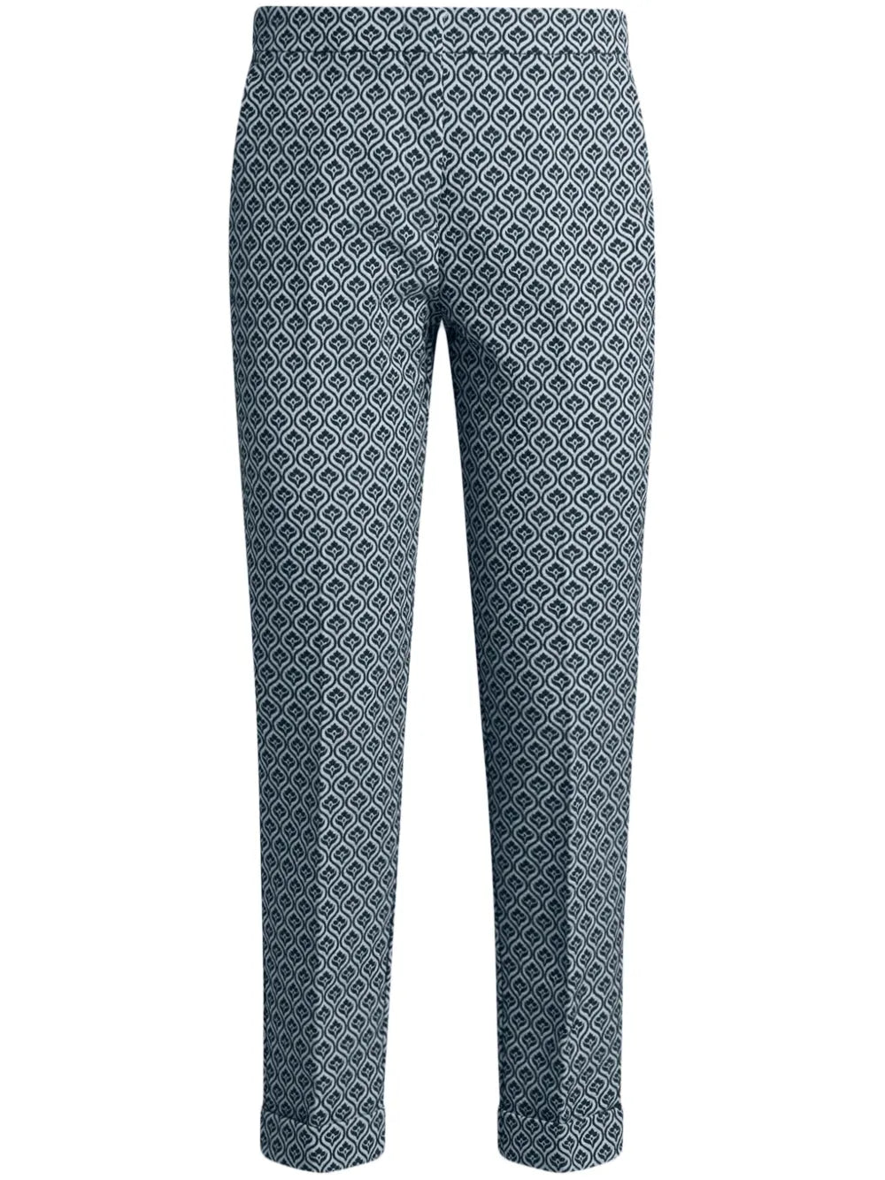 Floral-Jacquard Trousers
