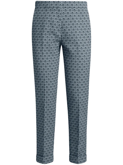 Floral-Jacquard Trousers