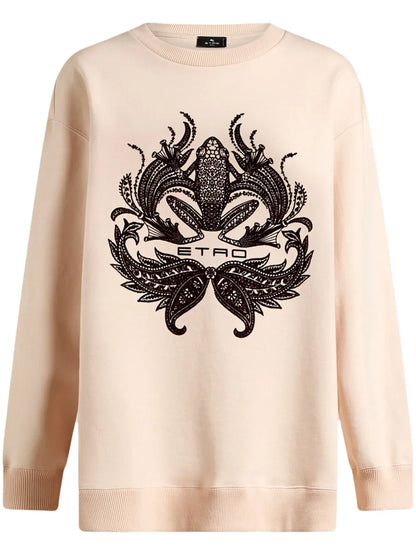 Flocked-Print Sweatshirt