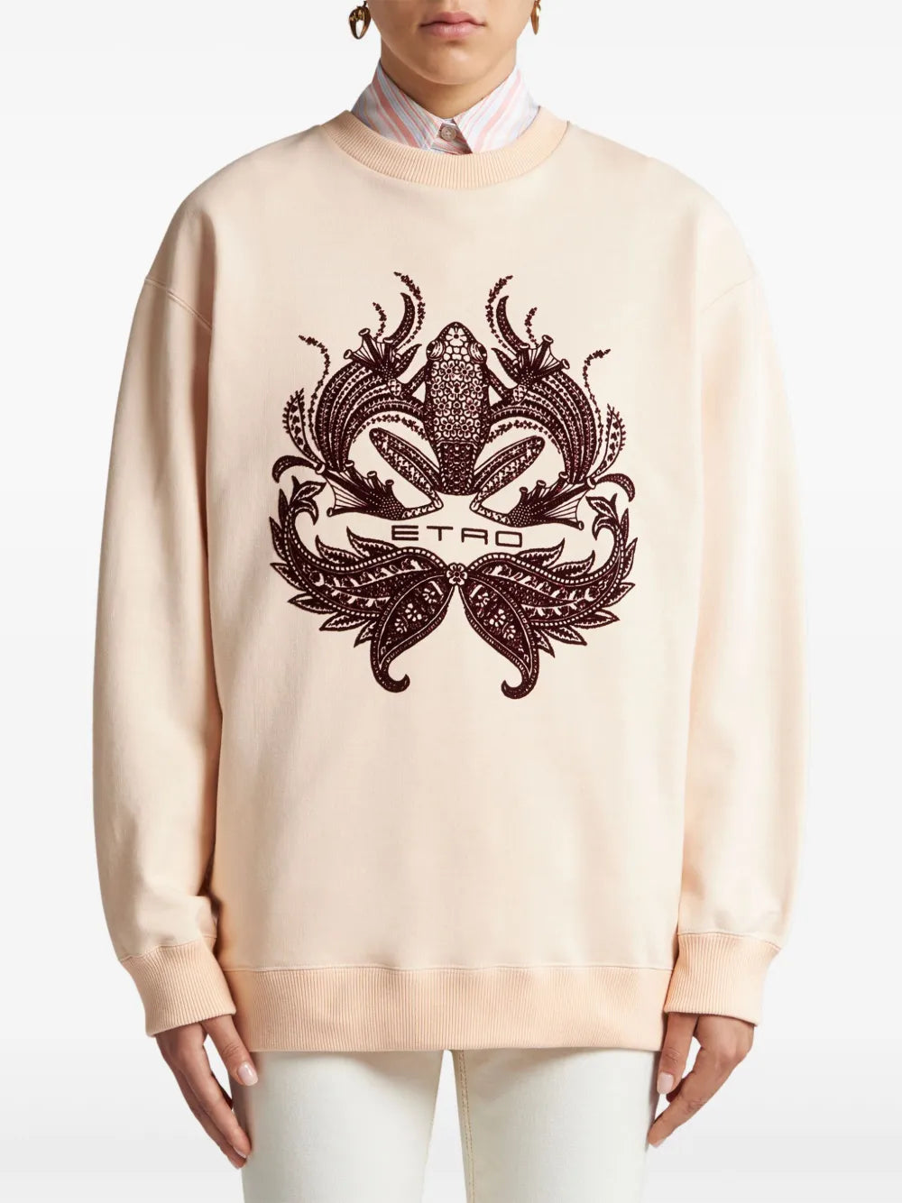 Flocked-Print Sweatshirt