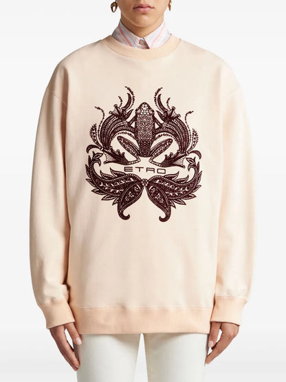 Flocked-Print Sweatshirt