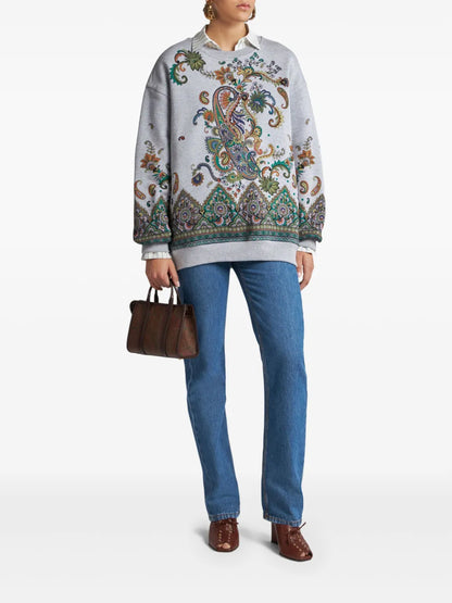Paisley-Print Cotton Sweatshirt