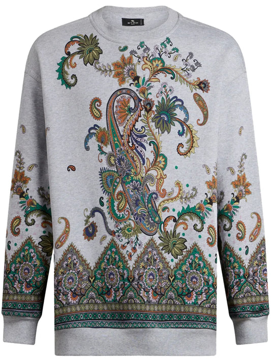 Paisley-Print Cotton Sweatshirt