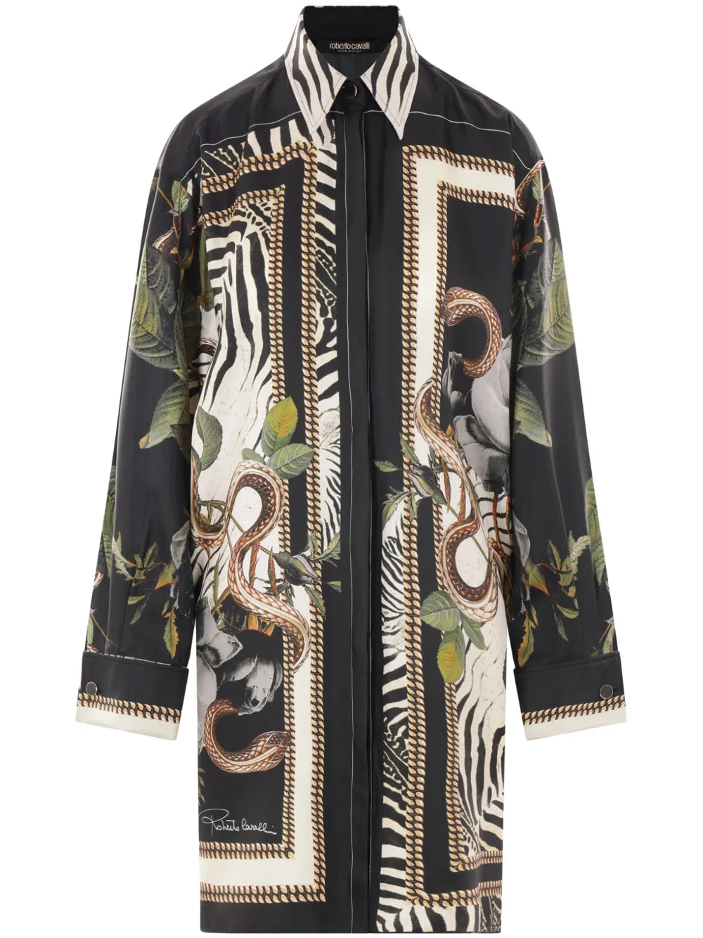 Jewellery Foulard-Print Silk Shirt Dress