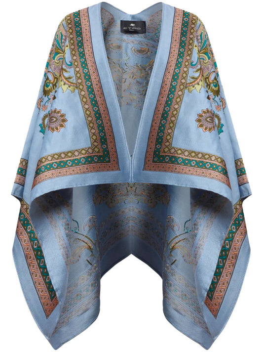Paisley-Jacquard Cape