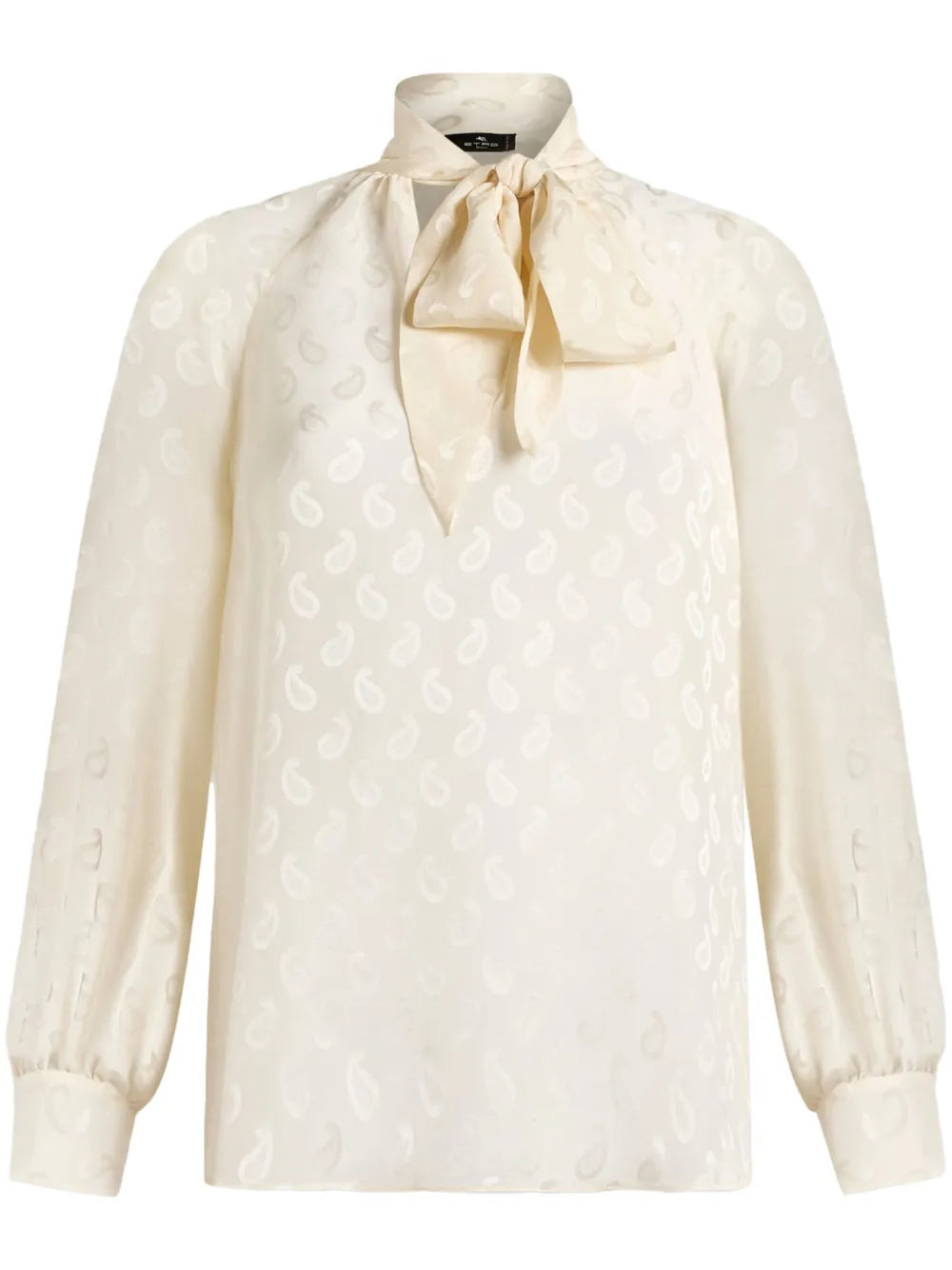 Paisley-Jacquard Silk Blouse