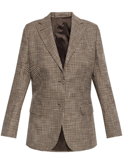 Houndstooth-Pattern Blazer
