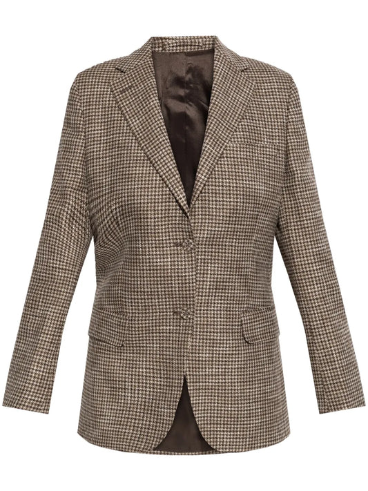 Houndstooth-Pattern Blazer