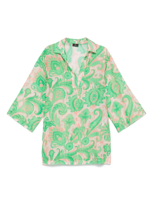 Paisley-Print Cover-Up