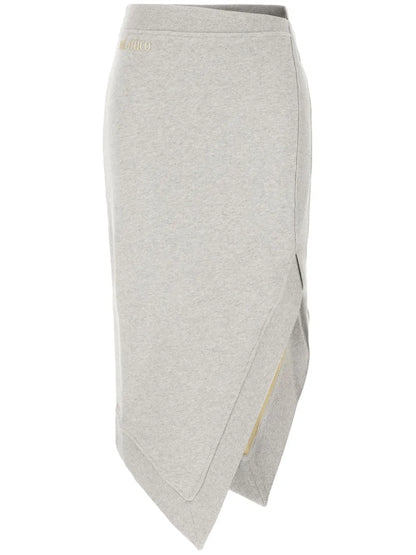 Mélange-Effect Midi Skirt