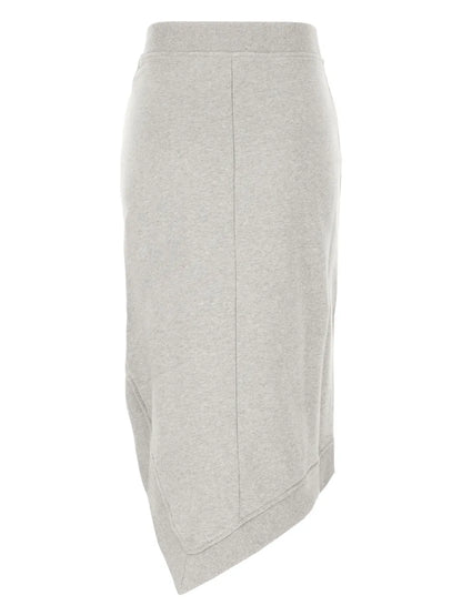Mélange-Effect Midi Skirt