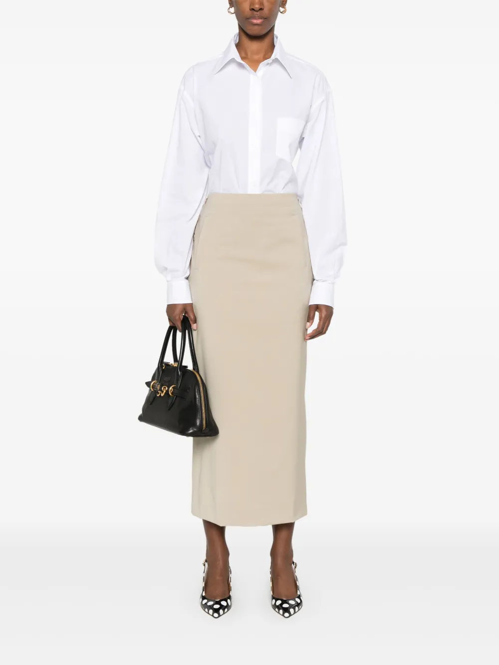 Virgin-Wool Midi Skirt