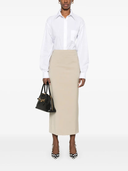 Virgin-Wool Midi Skirt