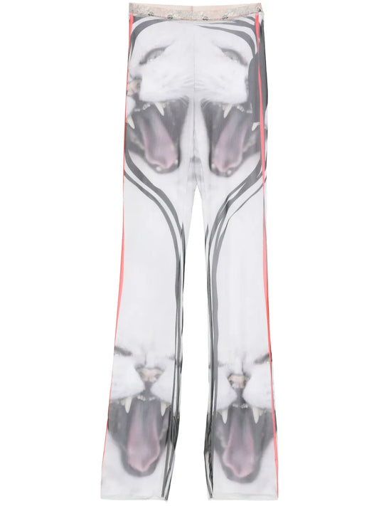 Cat-Print Mesh Trousers