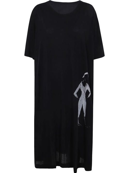 Graphic-Print Midi Dress