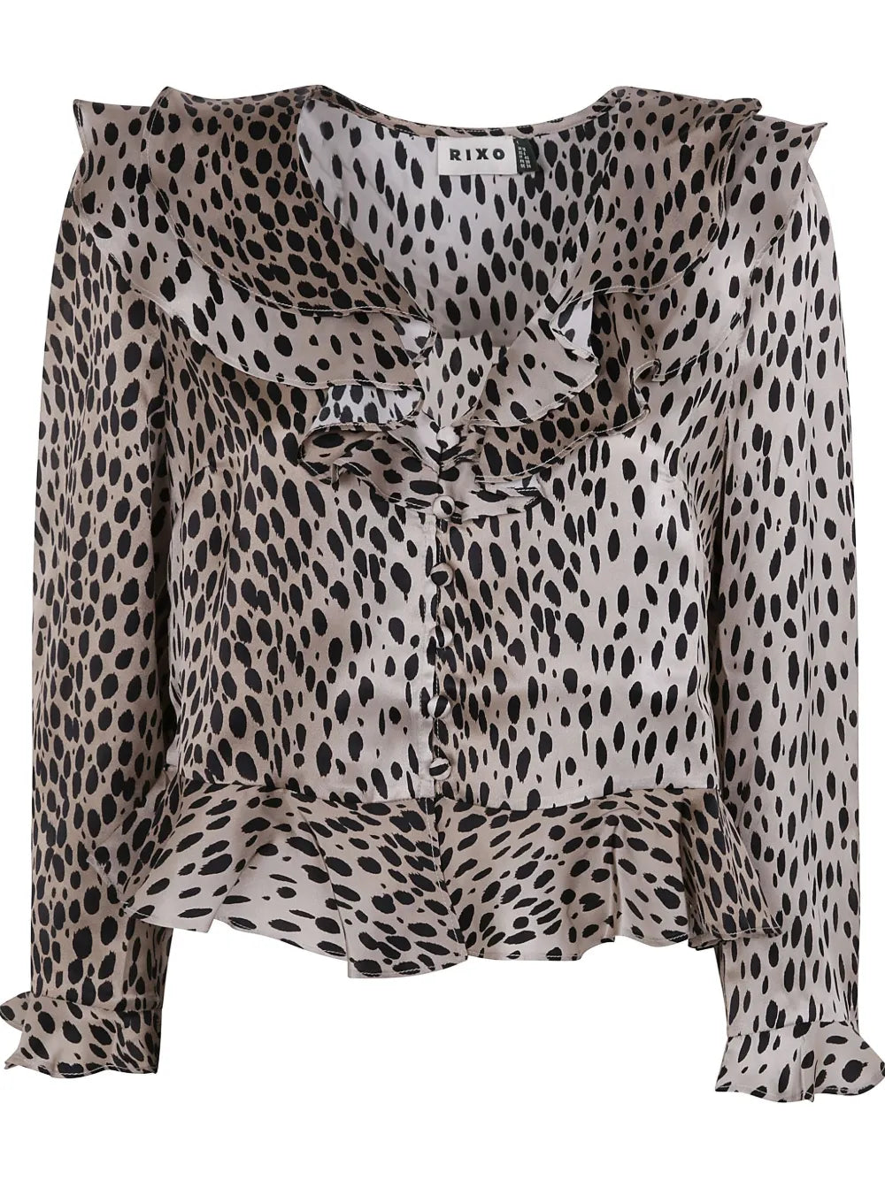 Animal-Print Silk Blouse