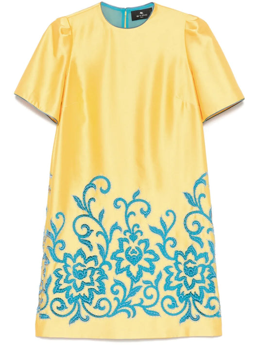 Paisley-Embroidered Dress